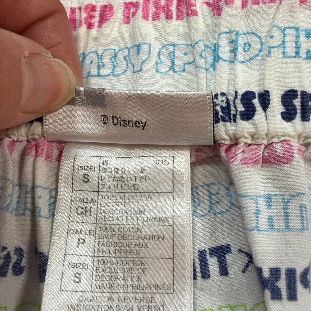 Disney Tinker Bell Pajama Pants S Sweet Sassy Spoiled Pixie Cotton Lounge White - Picture 7 of 9
